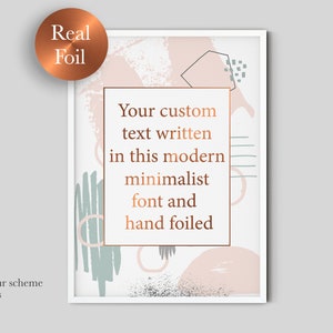 Moderne aangepaste tekst foliedruk, aangepaste offerte foliedruk, abstracte kunst, aangepaste folie kunst aan de muur, gepersonaliseerde echte foliedruk, afdrukken kunst aan de muur
