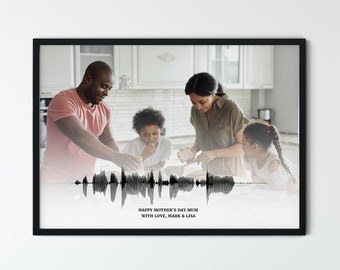 Sound Wave Kunstdruck Mama Geburtstagsgeschenk oder Muttertagsgeschenk, personalisiertes Sprachaufnahme Kunstdruck, Neue Mama Geschenk, Erstlingsgeschenk