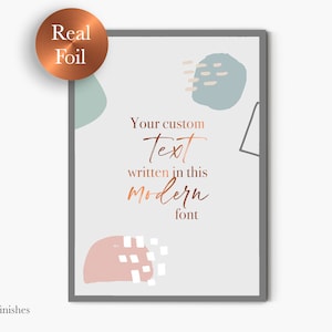 Aangepaste offerte afdrukken, moderne abstracte folie afdrukken, aangepaste tekst folie poster, offerte folie afdrukken, aangepaste folie afdrukken, aangepast teken, afdrukken kunst aan de muur