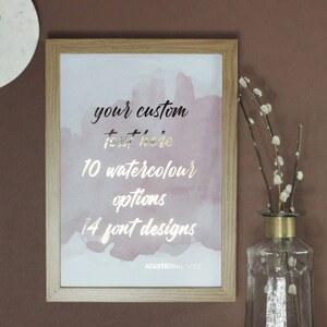 Custom Quote Foil Print, Custom Text Print In Rose Gold | Copper | Gold | Silver Foil, Personalised Quote, Metallic Poem | Song Lyrics Print
