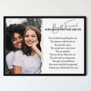 10 Reasons Why You Are My Best Friend, Personalised Best Friend Birthday Gift, Best Friend Personalised Wall Art Print, Gift For Best Friend