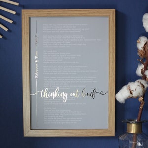 Impressão personalizada das letras da música da folha, arte metálica da parede das letras da música da primeira dança, impressão personalizada da música do casamento, primeiro presente do aniversário de casamento,