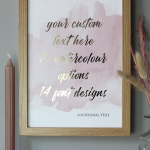 Custom Quote Foil Print, Custom Text Print In Rose Gold | Copper | Gold | Silver Foil, Personalised Quote, Metallic Poem | Song Lyrics Print