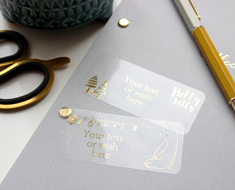 Personalised Christmas Foil Stickers Christmas Foil Stickers Etsy