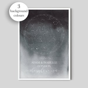 Impression précise de la carte des étoiles par date, impression de la carte du ciel nocturne, impression des étoiles célestes, cadeau d’anniversaire, cadeau de la Saint-Valentin pour lui, cadeau de pendaison de crémaillère