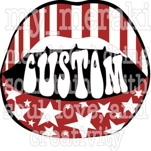 You pick colors and word sports team football basketball baseball mouth lips star stripes PNG file download