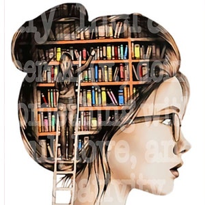 Just a girl who loves books no background Caucasian png jpeg png file download