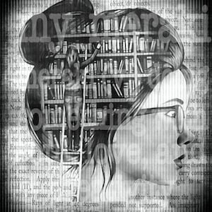 Just a girl who loves books black and white NO flowers png jpeg file download