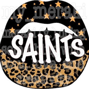 SAINTS lips mouth PNG digital file download
