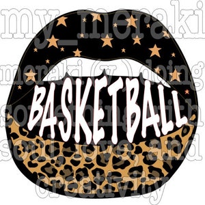 BASKETBALL leopard lips mouth PNG SVG sublimation design download