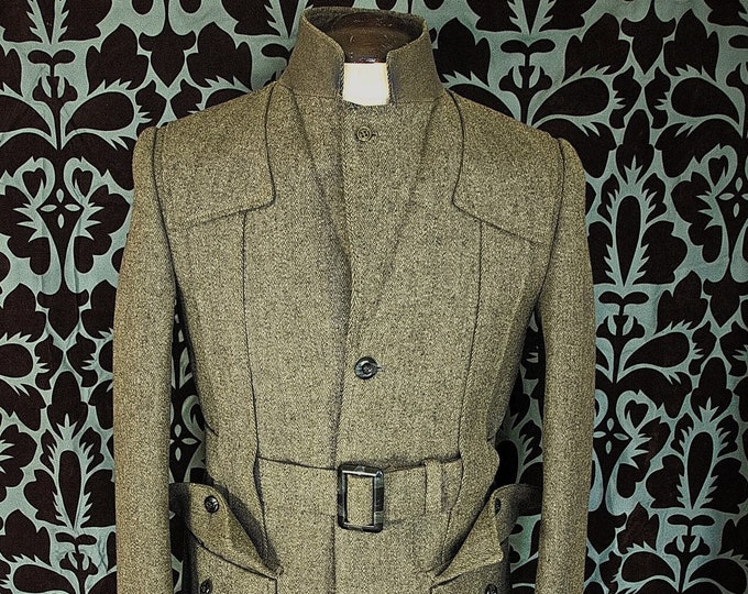 The Best Mens Vintage Derby Tweed Full Norfolk Shooting Field Jacket or Coat in a Size 36 to 37 inch small