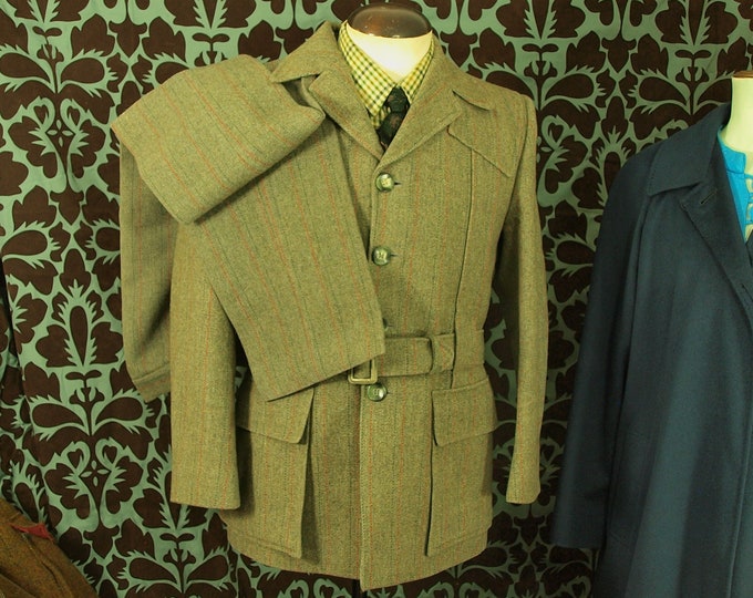 Mens Vintage Derby Tweed Norfolk Shooting Hunting Jacket Suit with Trousers Medium 40 inch medium 34 waist 29 leg