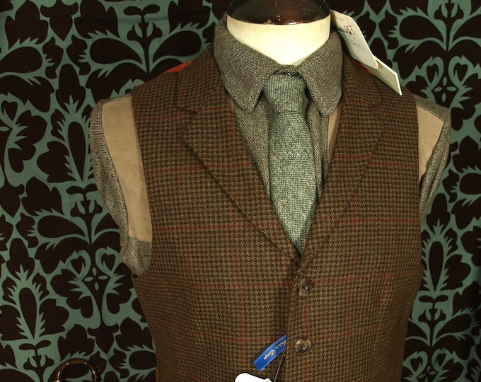 Mens Luxury Unused Eaton Limited Edition Laksen Tweed Waistcoat RRP 300 size Medium 40 inch Medium