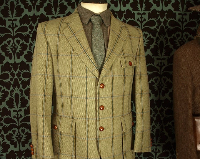 Superb Mens Bladen Essex Supasax Norfolk Tweed Jacket in a Size 42 Large Short RRP 599 interesting cloth colourway