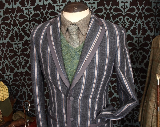 Amazing unused New & Lingwood Mens Vintage Boating style Striped Edged Blazer  in a Size 36 slim 38 inch Small RRP 795