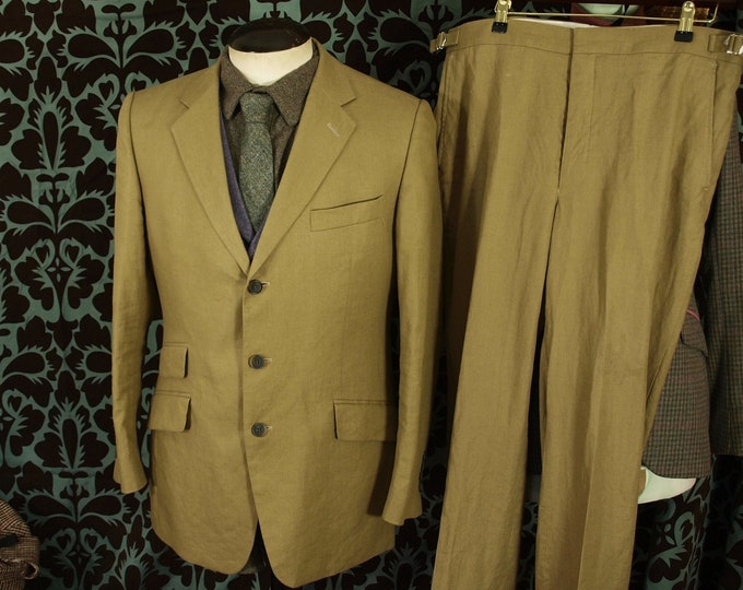 Mens 100% Linen Quality Cordings Summer Suit in a size 40 Regular 34 waist and 29 leg RRP 595