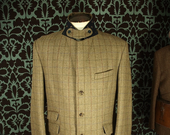 Lovely Quality Mens Unused Clyde Laksen Suit Jacket, Loden Detail and Thrie Estates Scottish Tweed RRP 479 in a  size 48 inch XXL