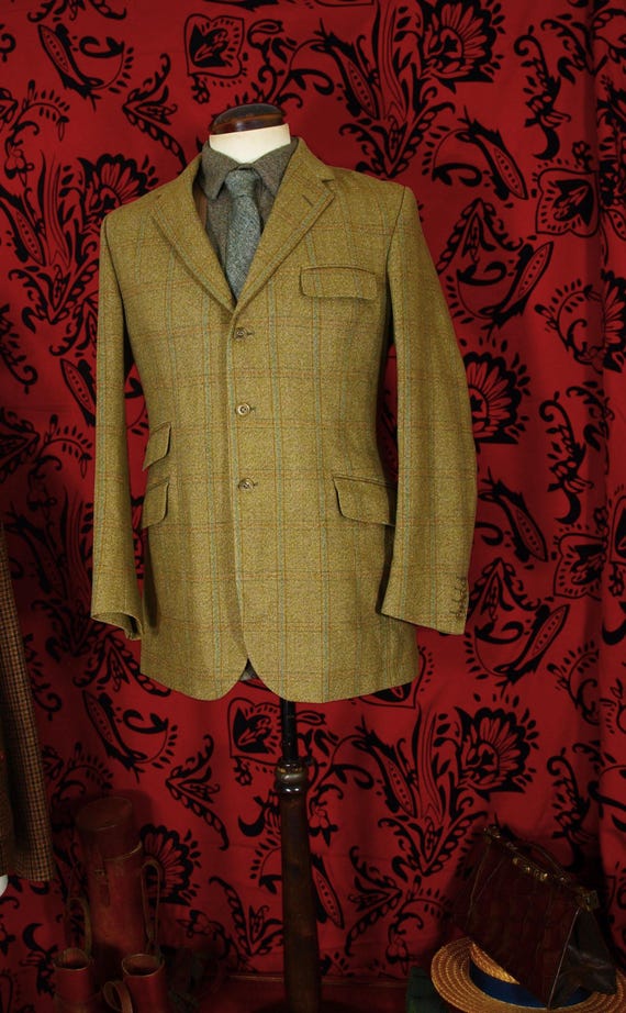 Mens Vintage Tweed Hacking Jacket Tailored by John G Hardy in a Size 38 to 39 Inch Small Long Fit With Inside Gamekeeper Pocket Etsy