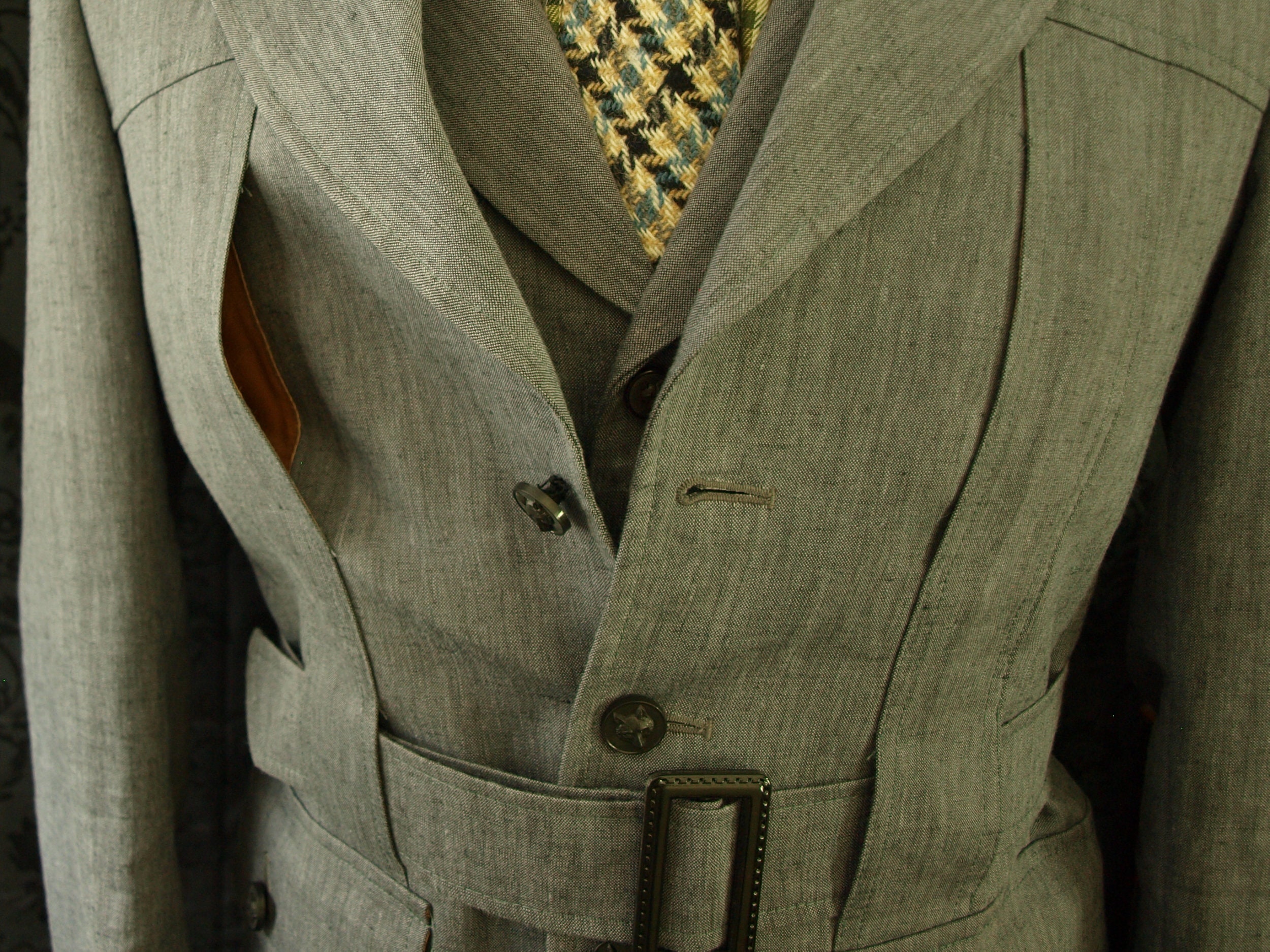 Bespoke Bookster Linen Vintage Shootiing Style Norfolk Jacket