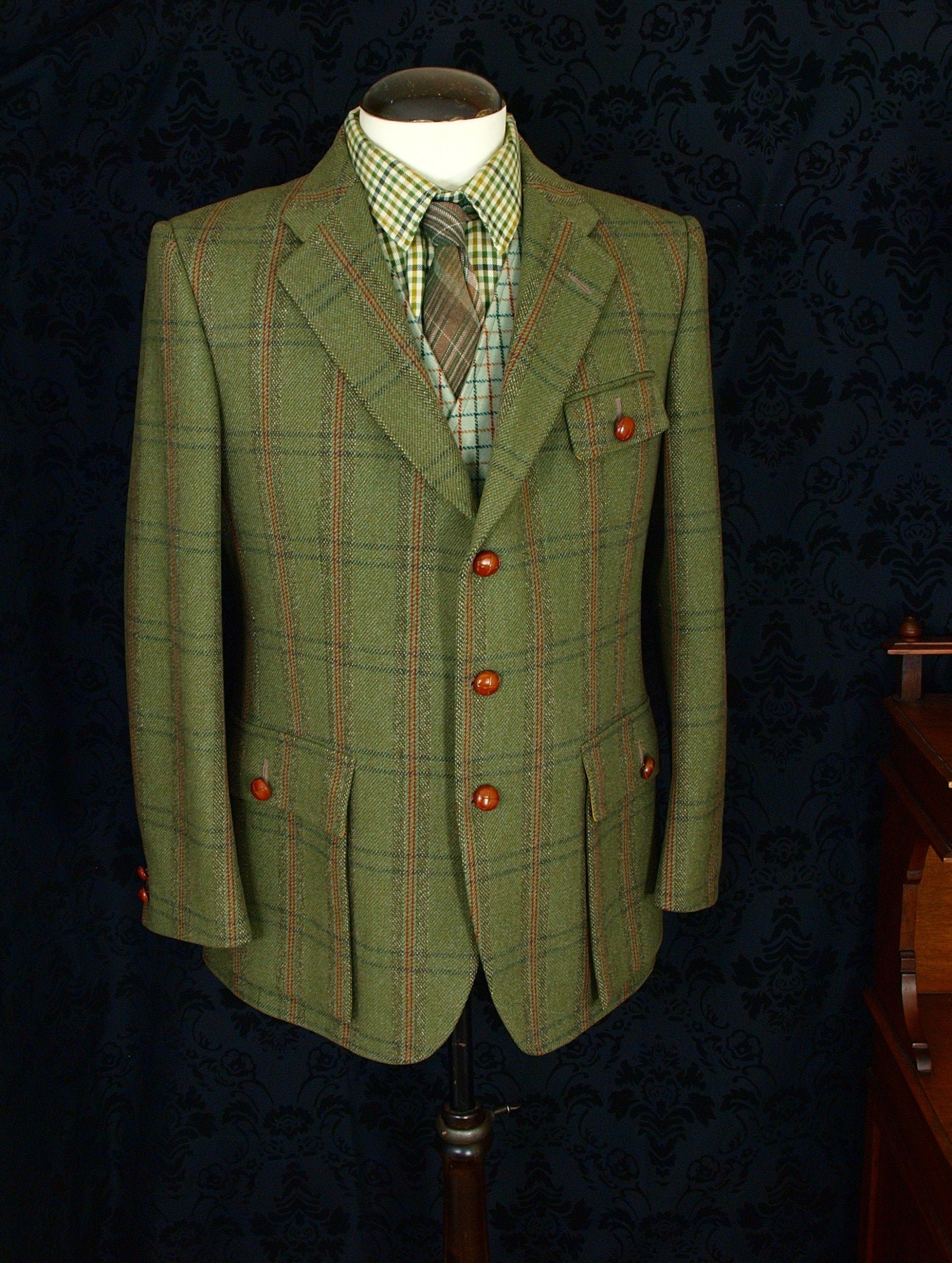 Superb Mens Tweed Bladen Norfolk Jacket Blazer Size Slim 42 Reg Large ...