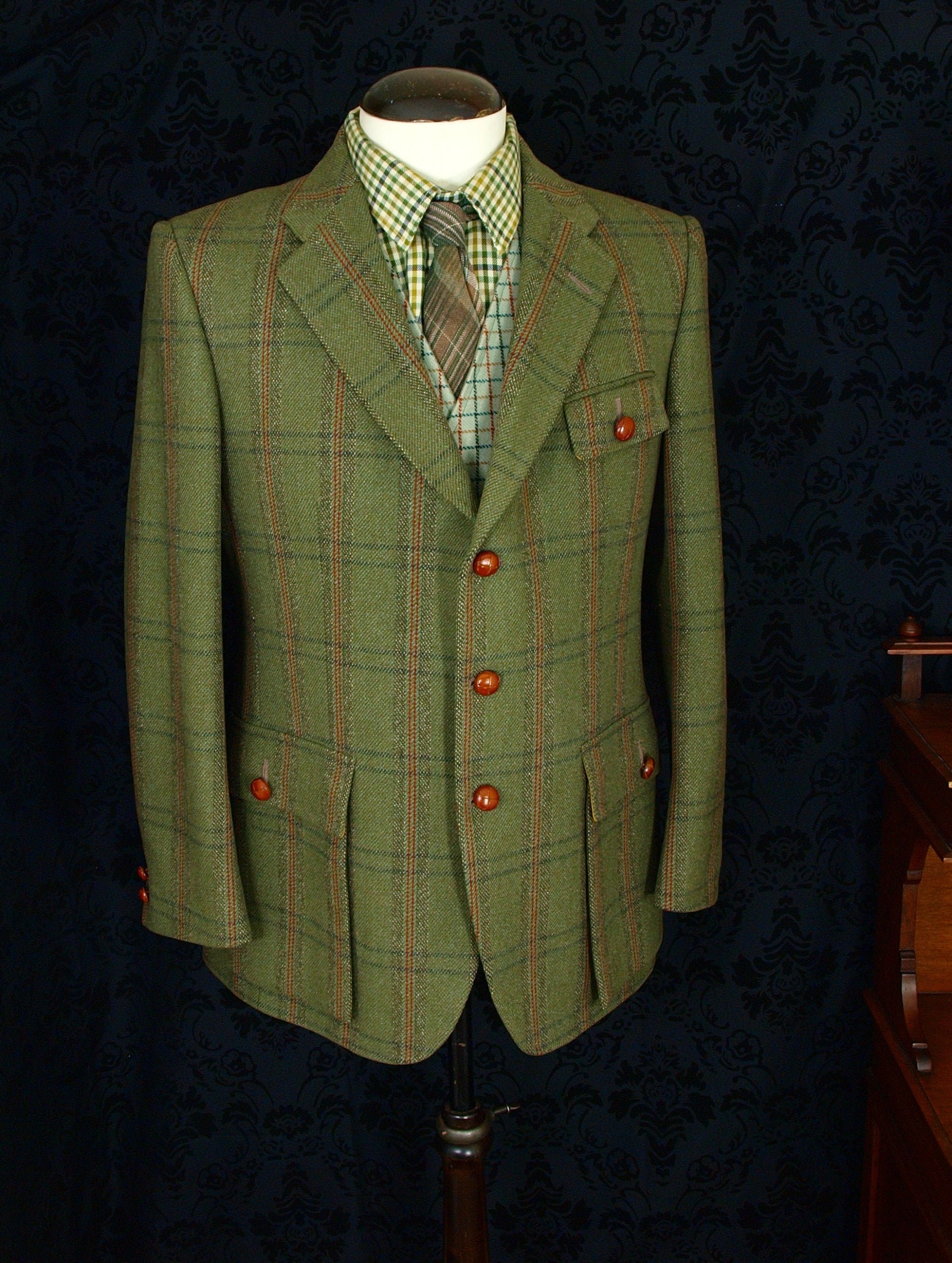 Superb Mens Tweed Bladen Norfolk Jacket Blazer Size Slim 42 Reg