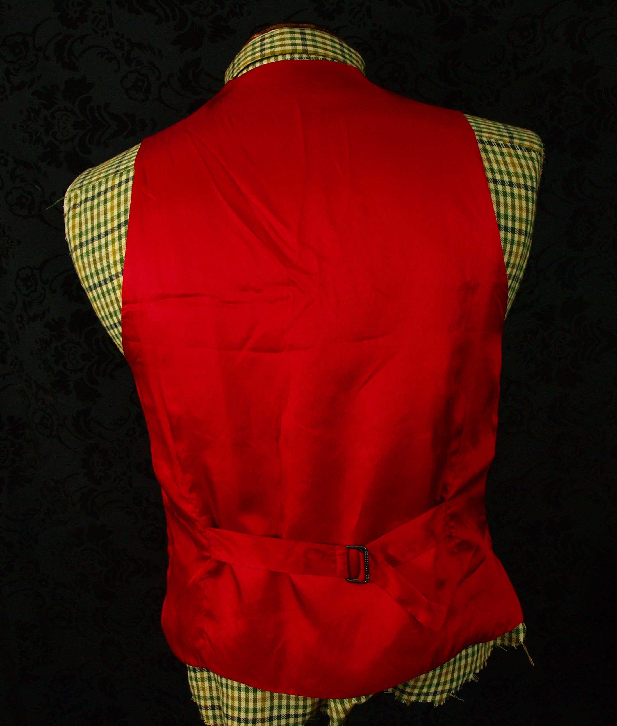 Mens Brocklehursts of Backewell Red Moleskin Type Red Waistcoat Sz 40