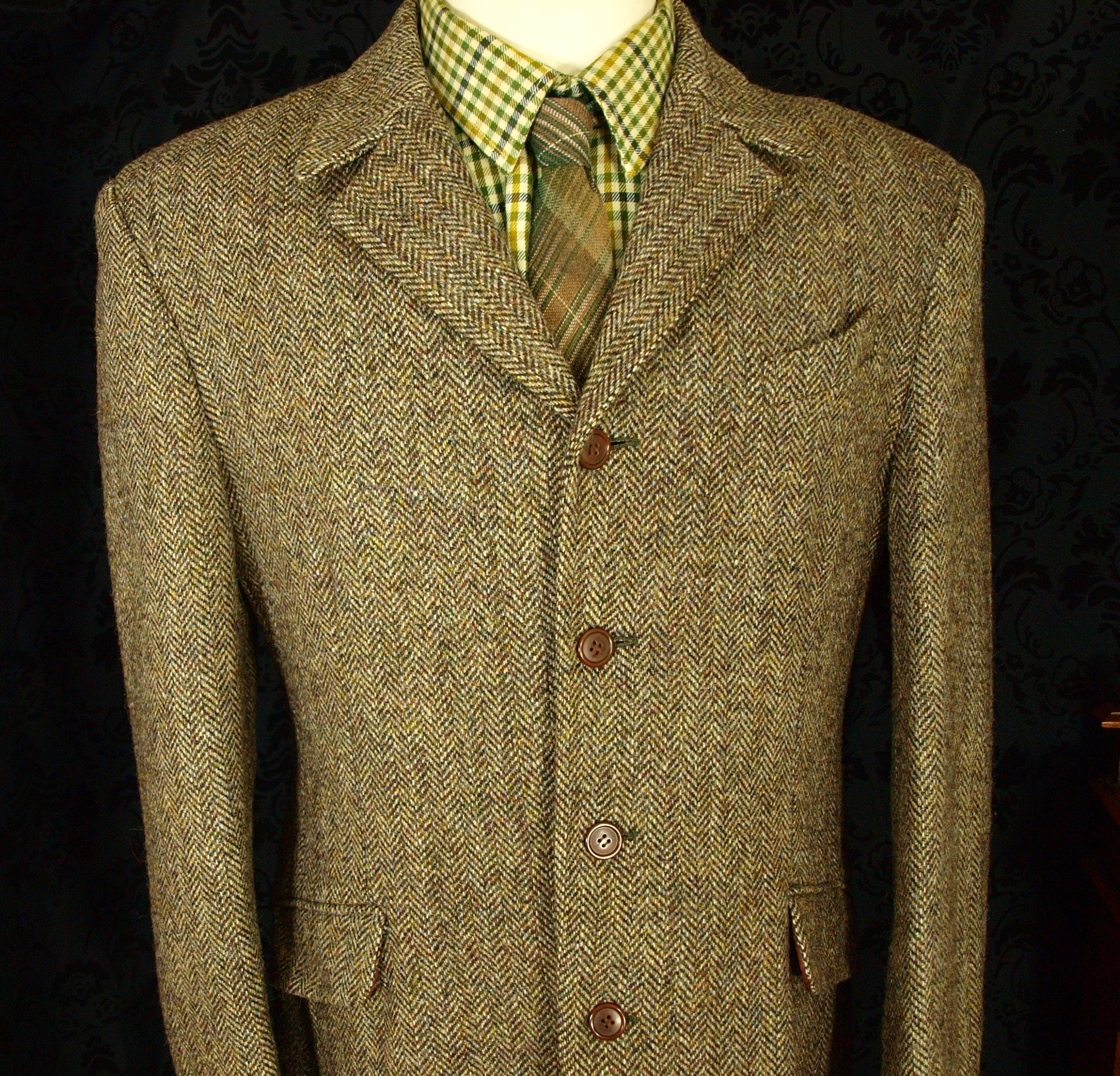 Rare 1940's Style Mens Vintage Harris Tweed Jacket Blazer JIGS42 44 ...