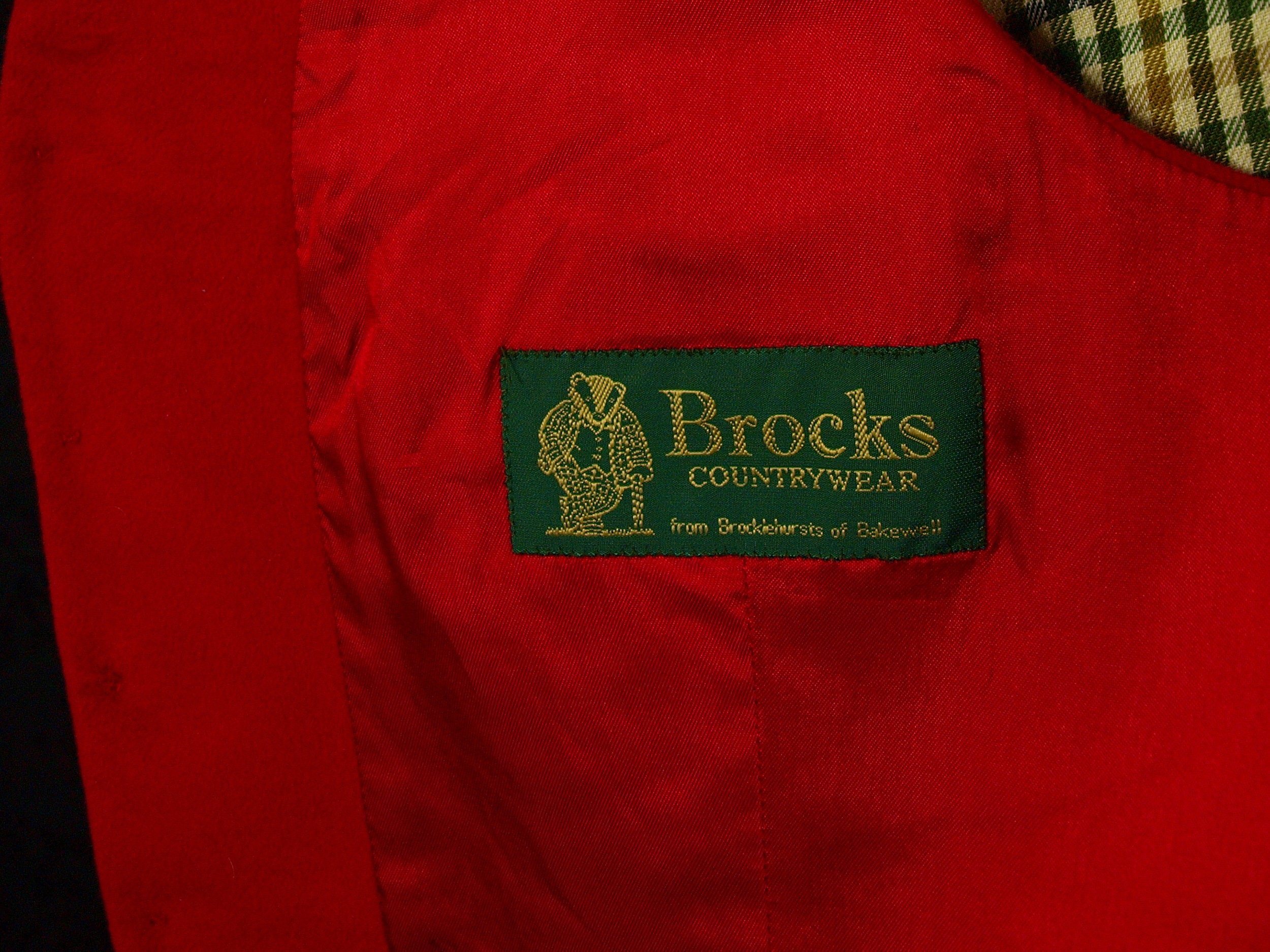 Mens Brocklehursts of Backewell Red Moleskin Type Red Waistcoat Sz 40