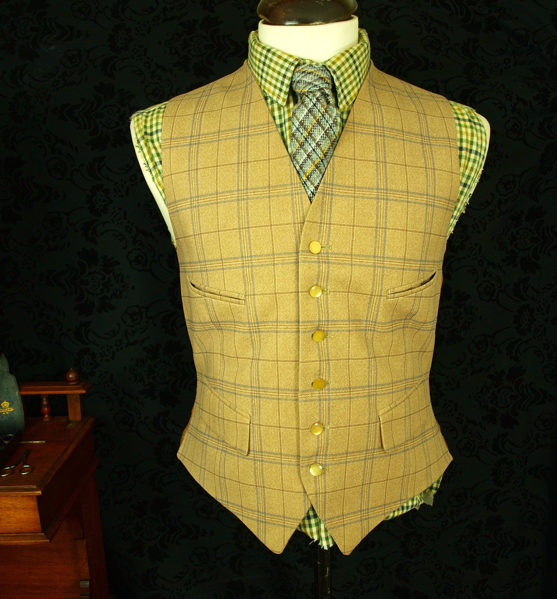New Deadstock Quality Mens Vintage Waistcoat Tweed Style Size 38 Small (16)
