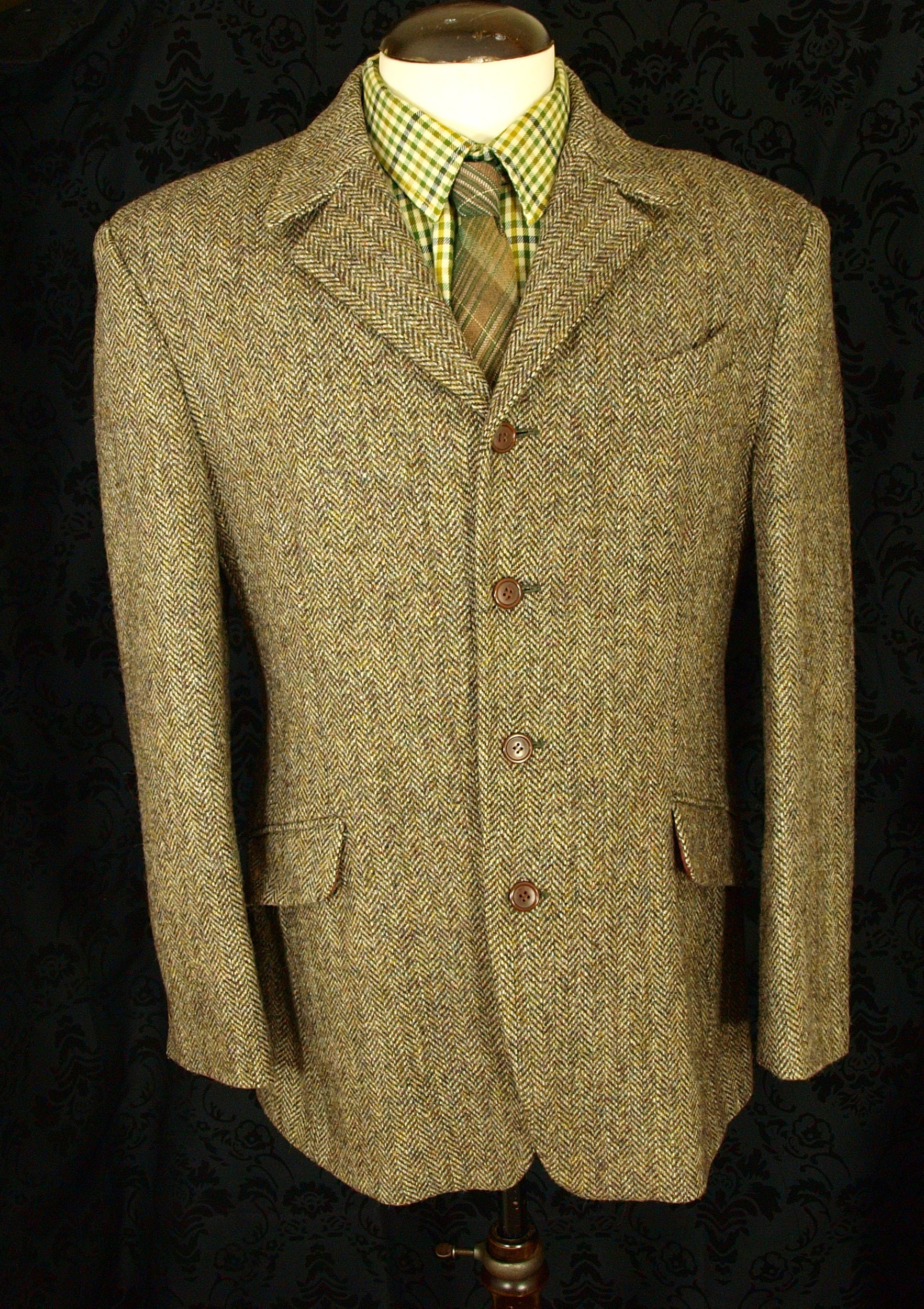 Rare 1940's Style Mens Vintage Harris Tweed Jacket Blazer JIGS42 44 ...