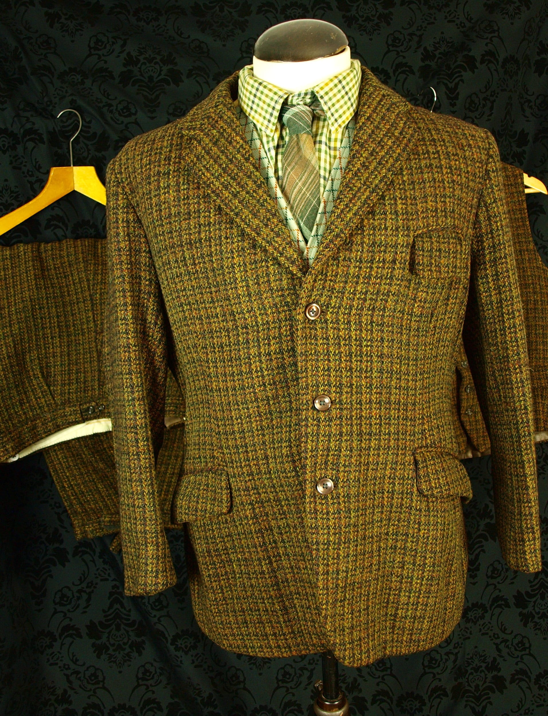 Mens Vintage Harris Tweed 3 piece Shooting Hunting Suit Plus Fours 42 ...