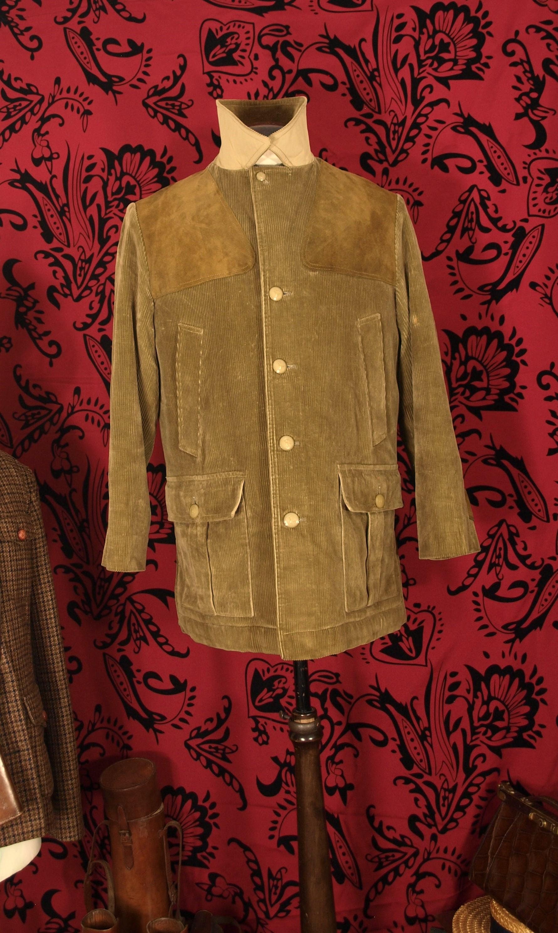 Mens Vintage the Squire Invertere Cord Suede Wool Lined Coat 