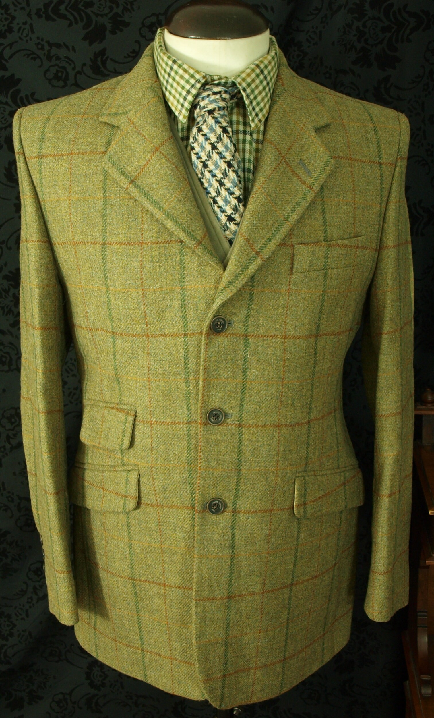 Mens Swaine & Adeney Tweed Hacking Blazer Jacket Size 38 Small Reg RRP 599