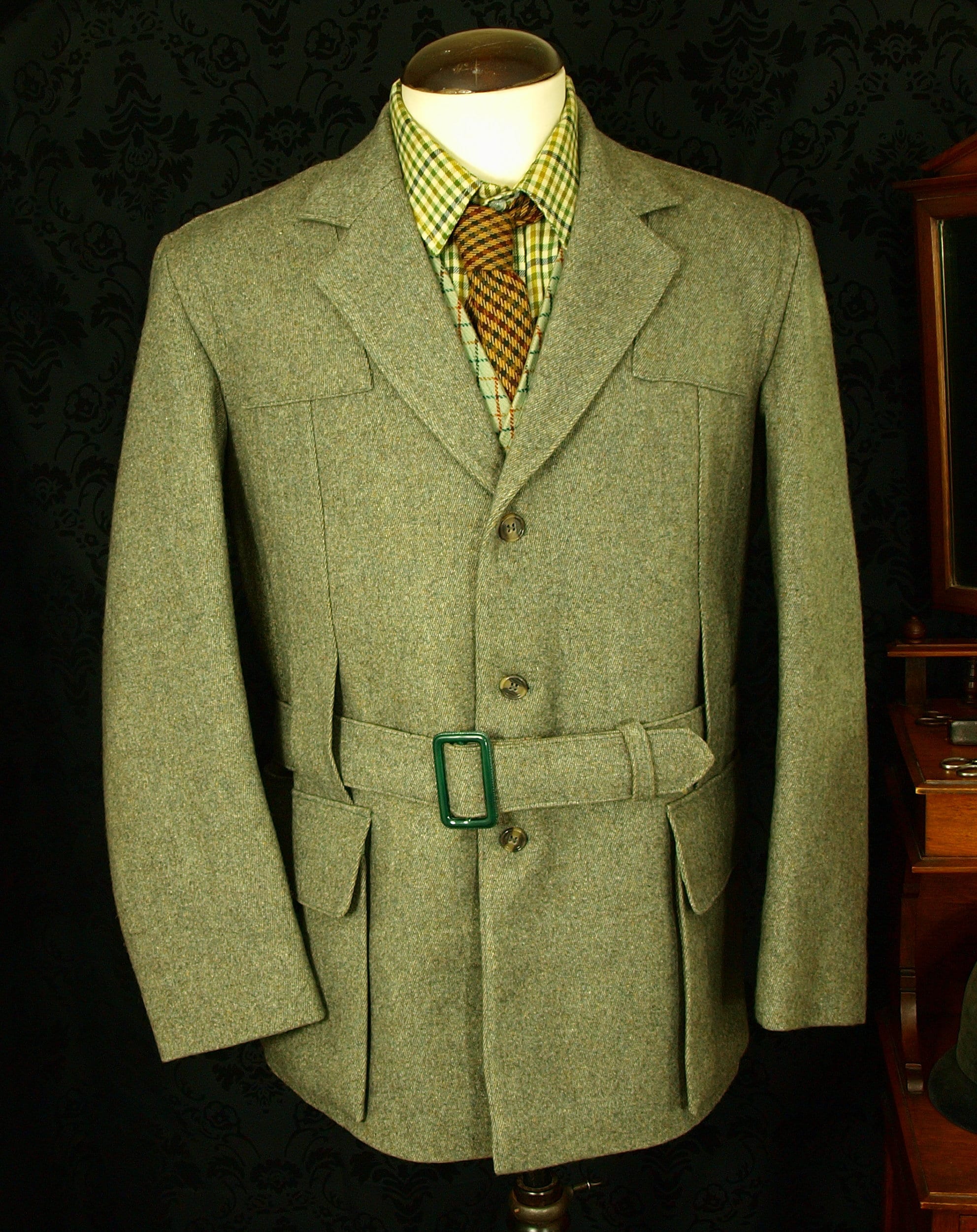 Superb New Derby Tweed Vtg Norfolk Shooting Hunting Jacket Coat 44 Large