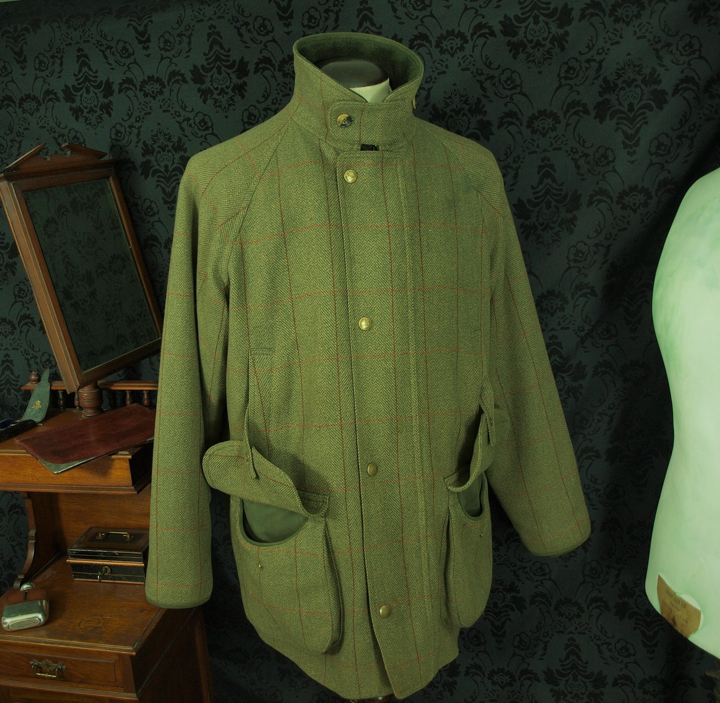 Winter Country Field Hunting Coat Jacket Mens Chrysalis Wool Tweed Size