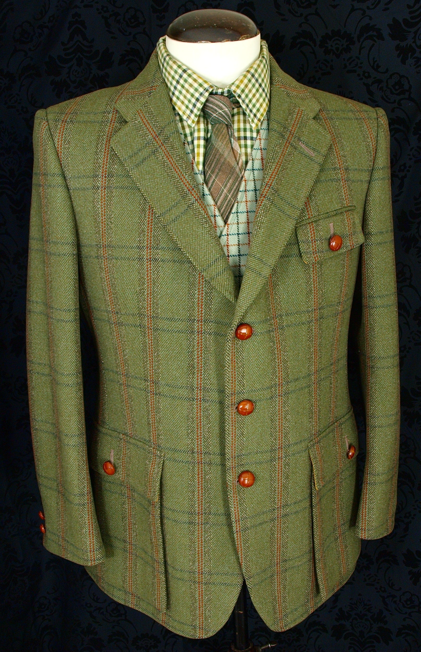 Superb Mens Tweed Bladen Norfolk Jacket Blazer Size Slim 42 Reg Large ...