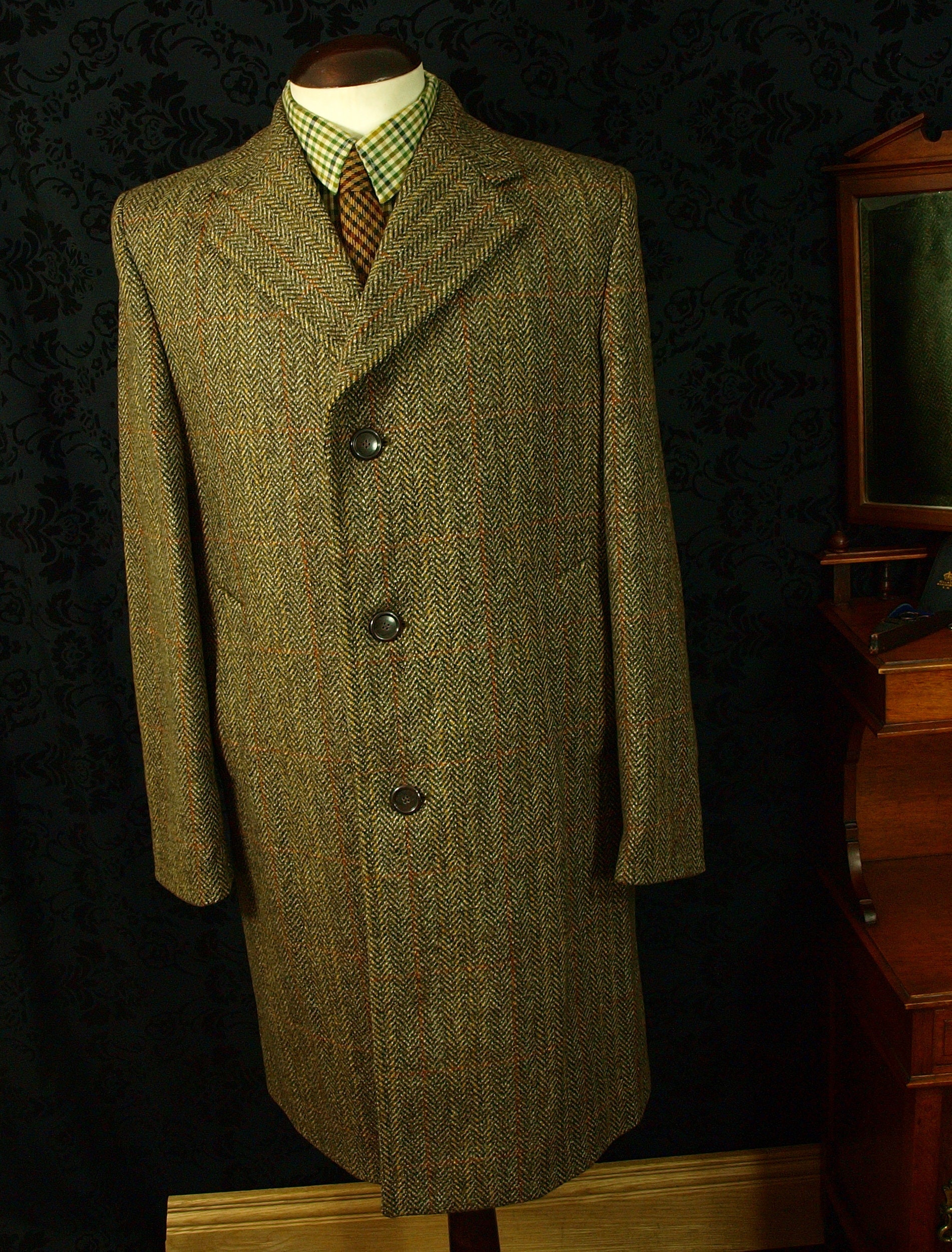 Vintage 1970s Wool Check Crombie Dunn Co Coat Size XL Mens, 52 OFF