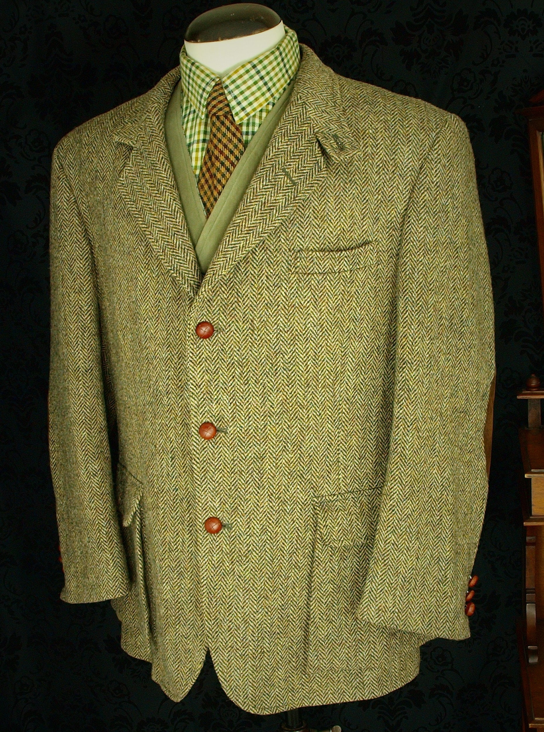 Mens Vintage Harris Tweed Orvis Norfolk Shooting Hunting Jacket Size 44