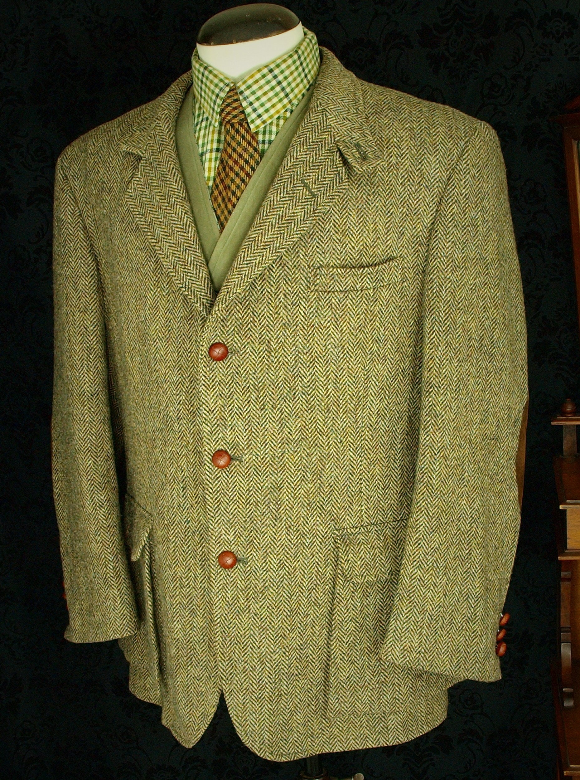 Mens Vintage Harris Tweed Orvis Norfolk Shooting Hunting Jacket Size 44 ...