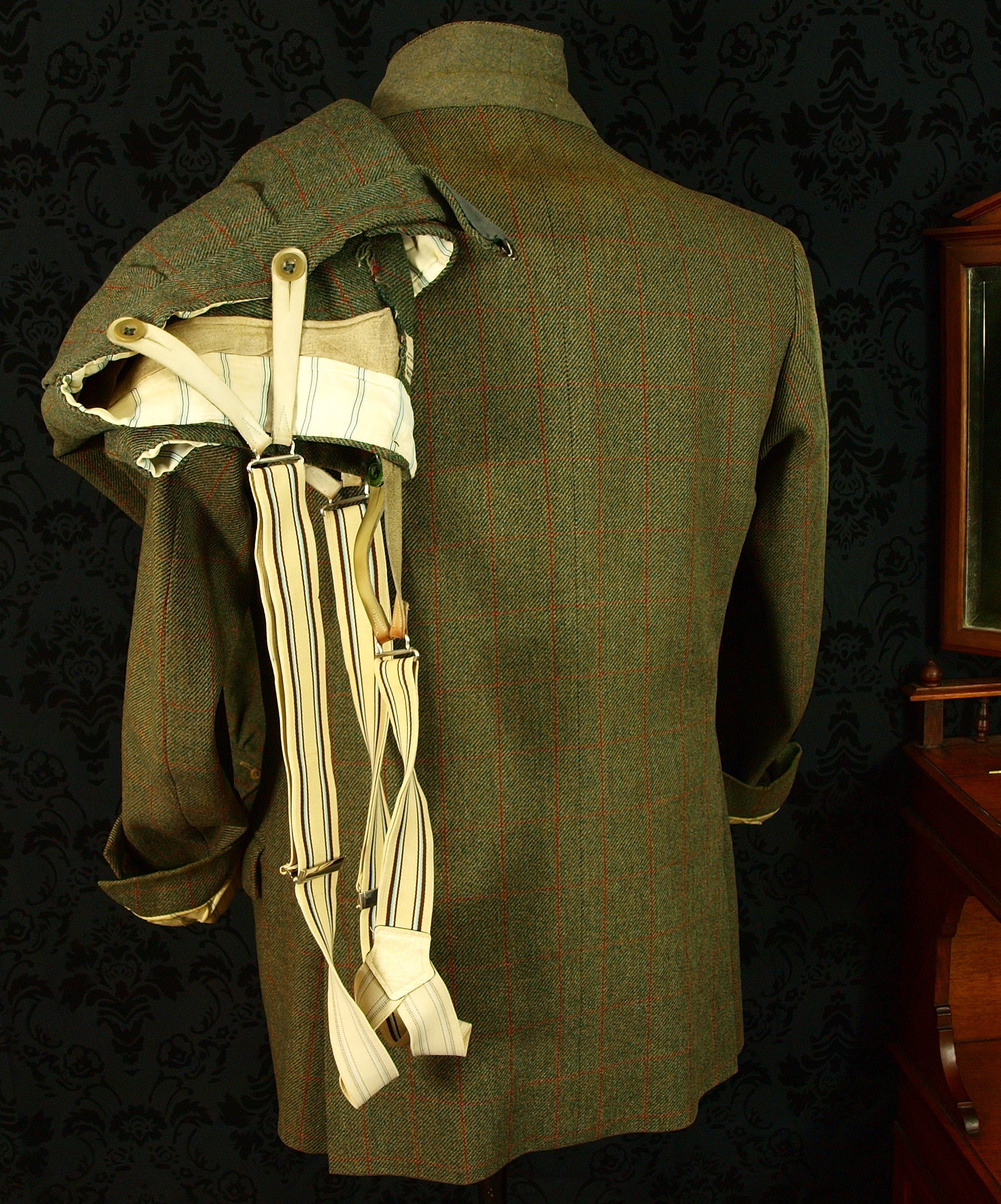 Rare Bespoke Vintage 1900's Tweed Gamekeeper 3 Piece Suit Breeks Waistcoat