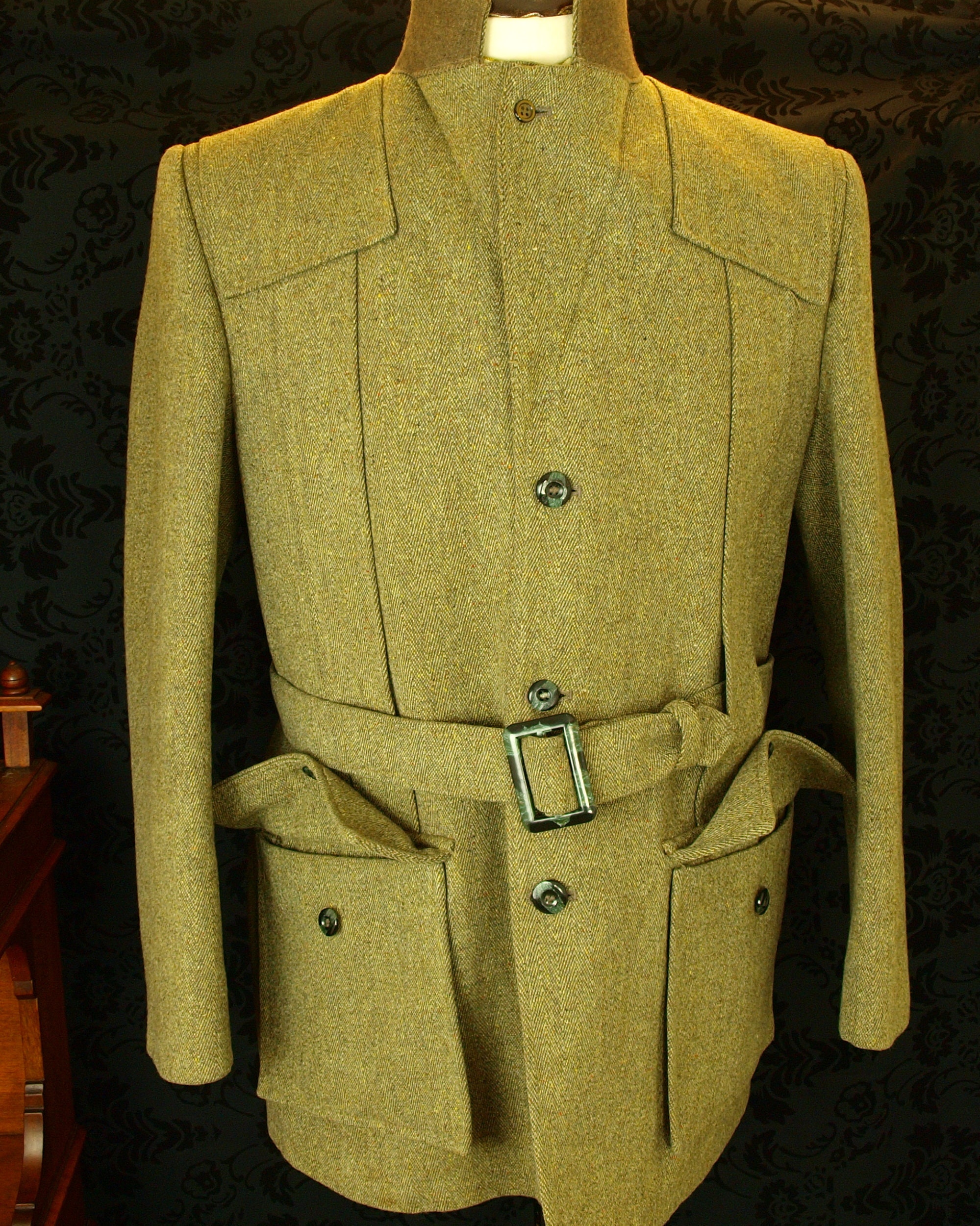 vintage Mens Derby Tweed Norfolk Shooting Hunting Jacket Coat Size 42 Large