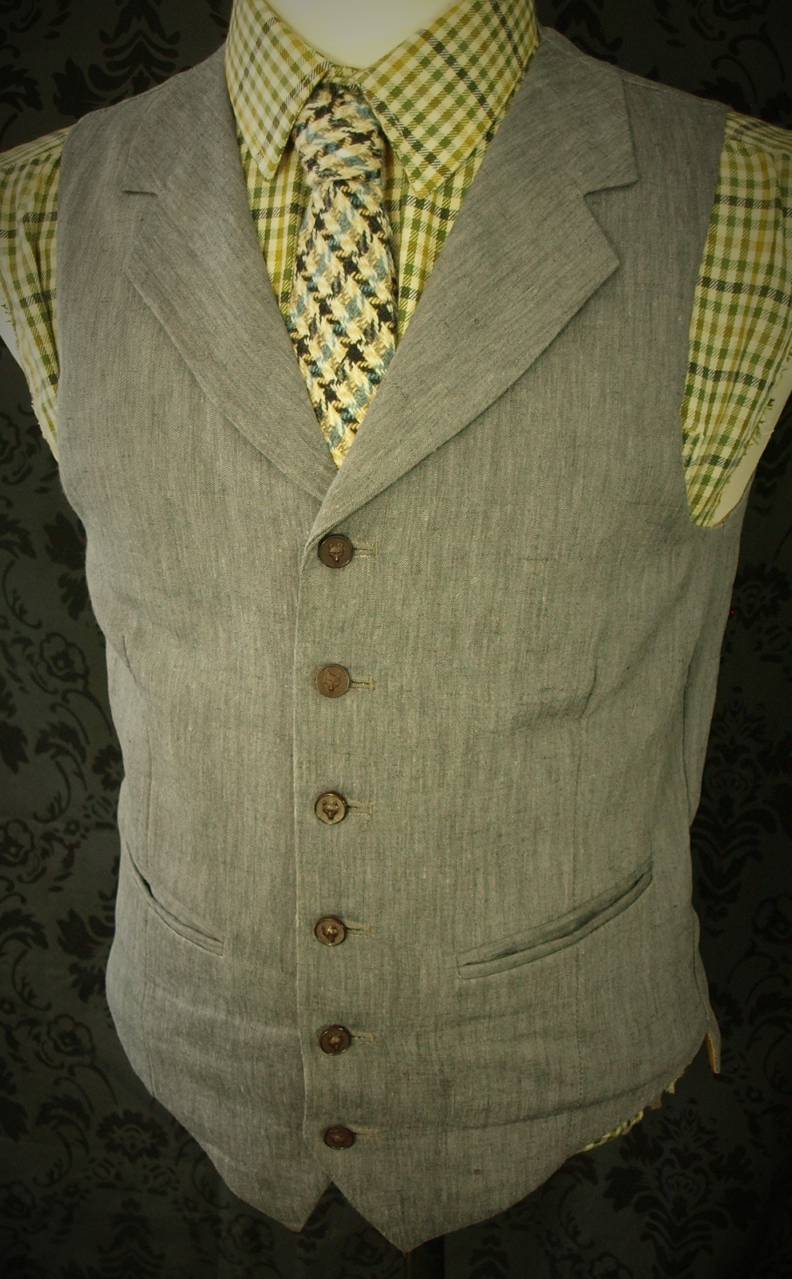 Bespoke Bookster Linen Vintage Shootiing Style Norfolk Jacket