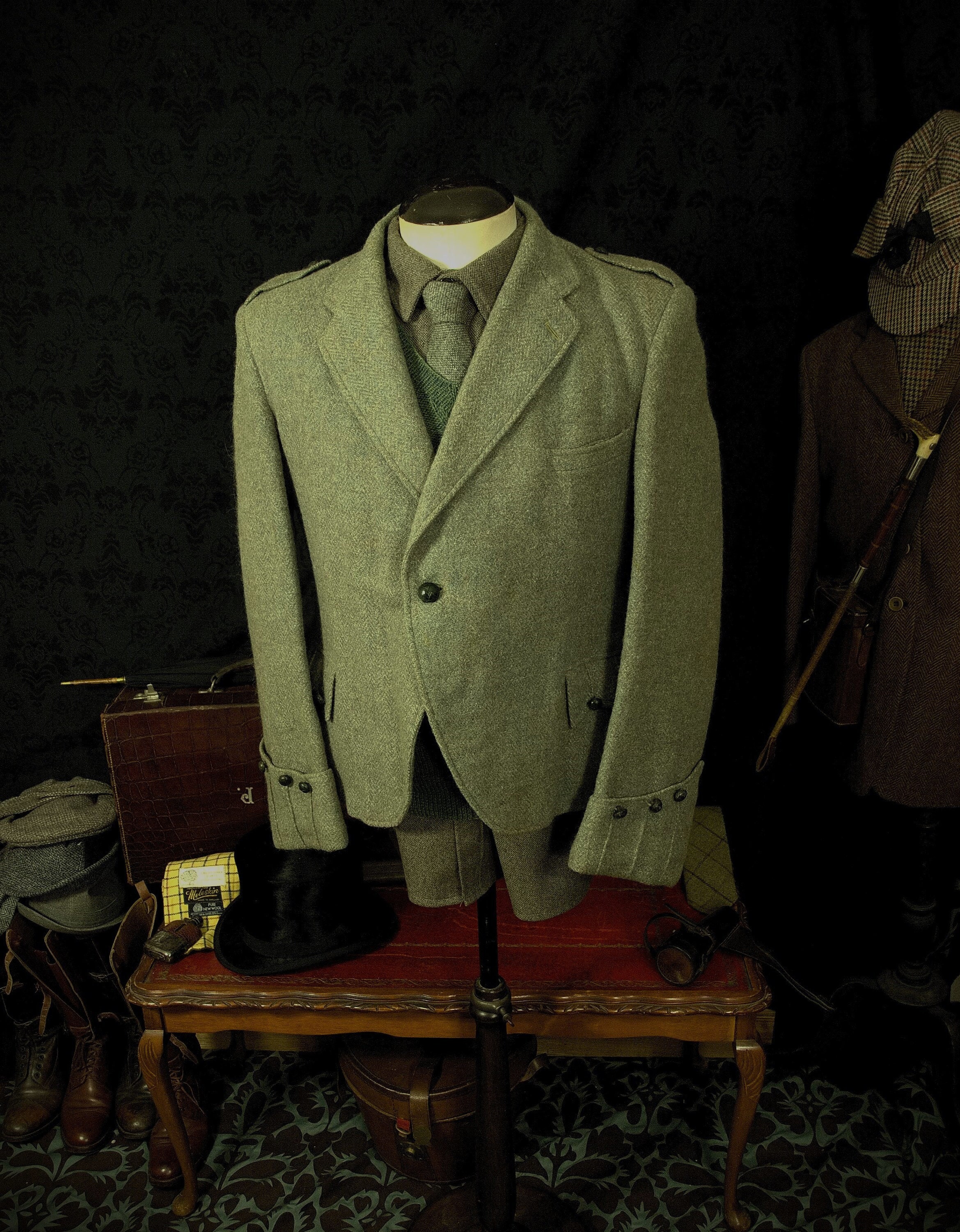 Costume homme 3 pièces tweed prune de laine mélangée à carreaux style –  TruClothing FR