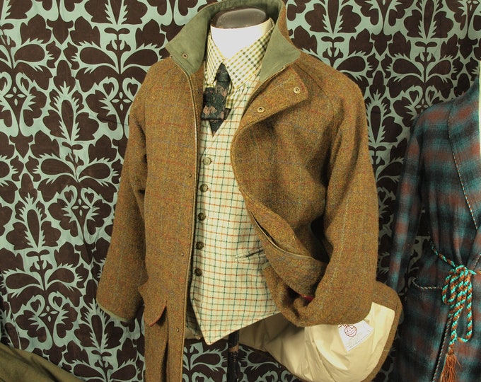 Sold.... featured Brook Taverner Harris Tweed Expensive Country Coat in a size 42 inch Large lovely colour and weave of the tweed.. Sold