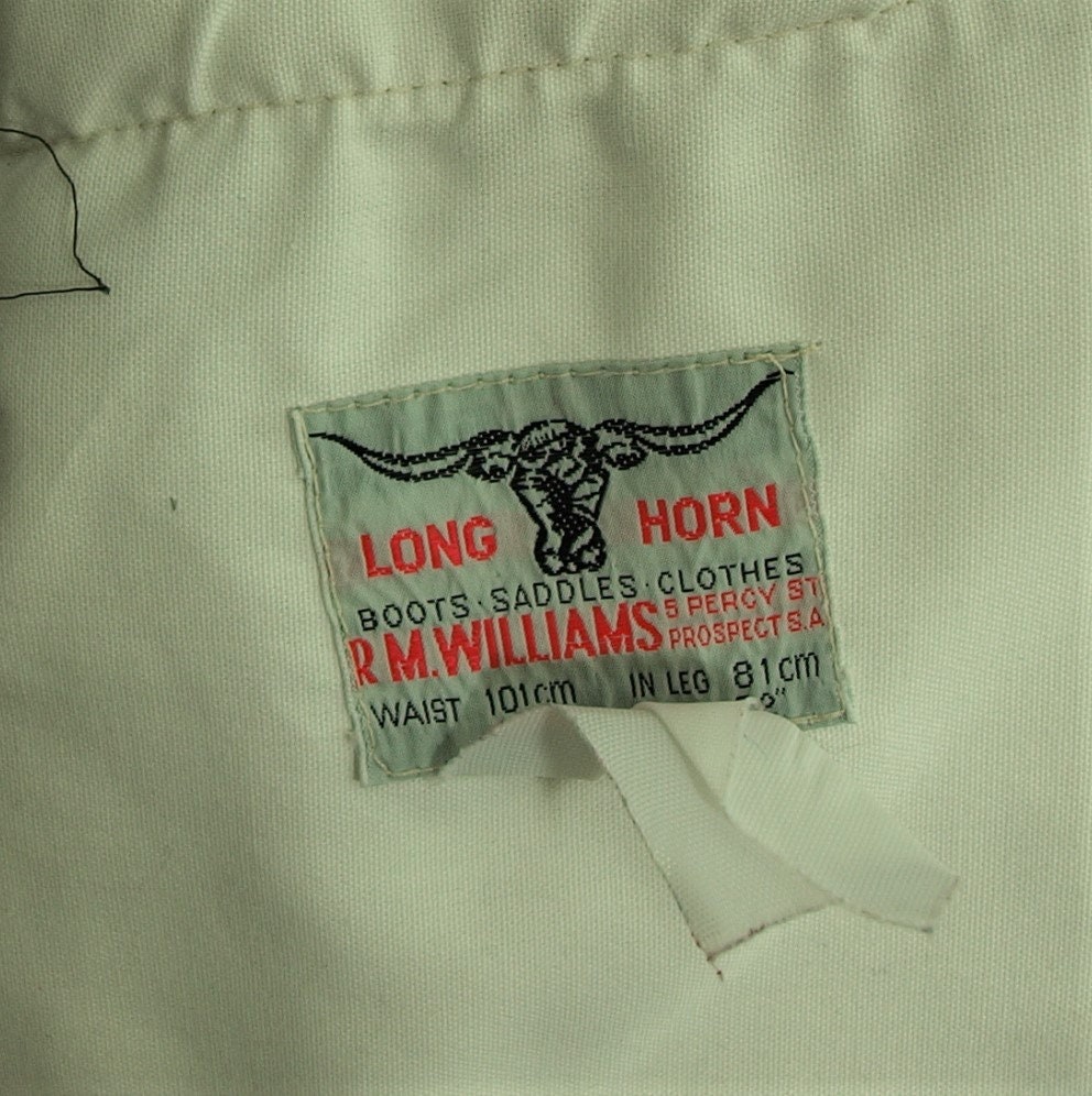 rare proper moleskin Mens R.M Williams made in Australia Long Horn Vintage Thick Moleskin