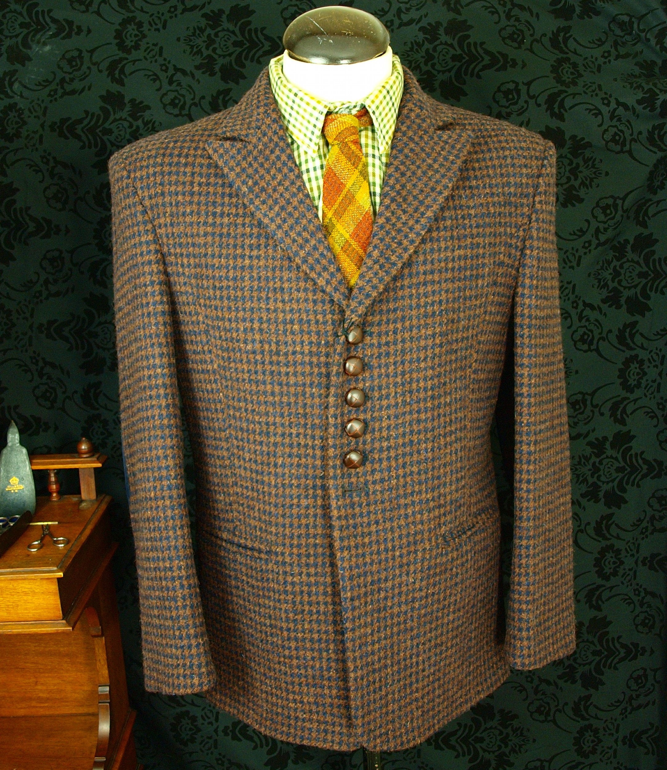 Mens Harris Tweed Bespoke Jacket Blazer Vintage Style Size 40 Medium (13)