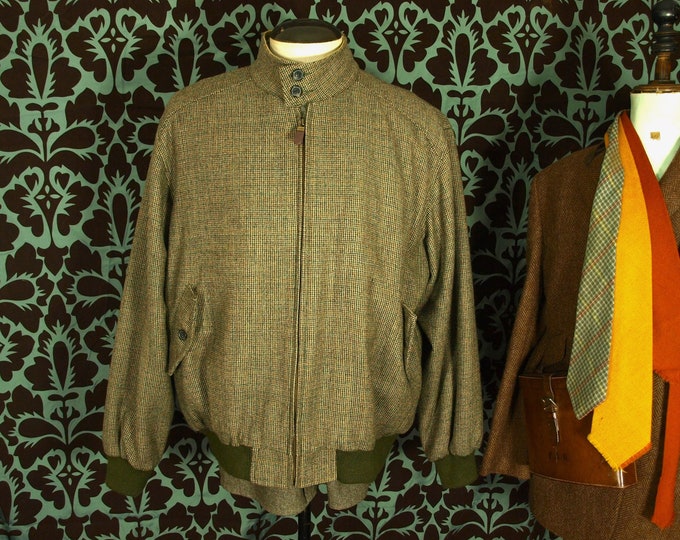 Good Mens Orvis Tweed Country Casual Blouson Jacket in a size 46 to 48 inch XXL plus matching Goat Skin Leather Jacket two items