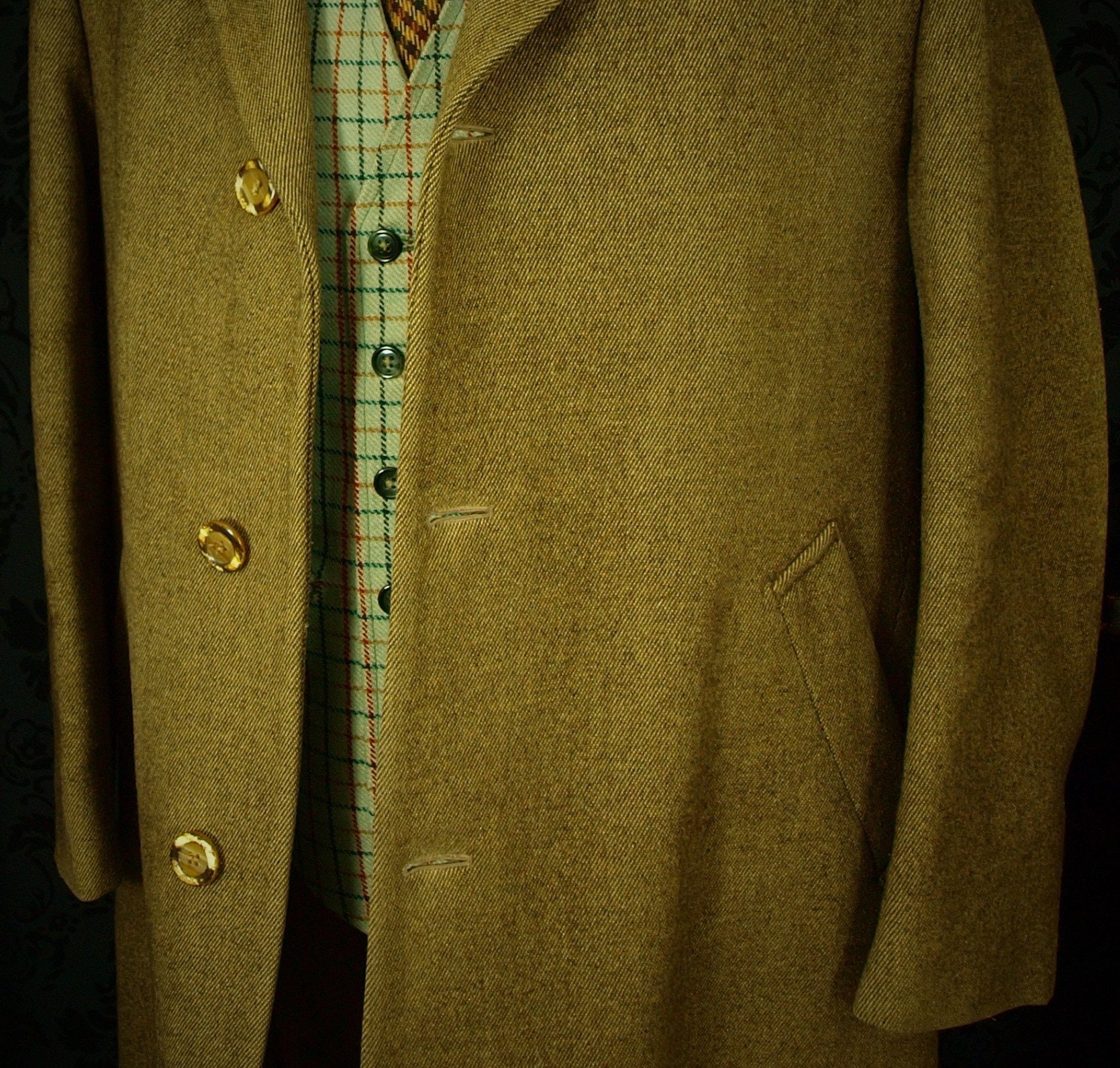 new listing** Rare Tweed Mens Early Vintage Crombie Style Coat Overcoat ...