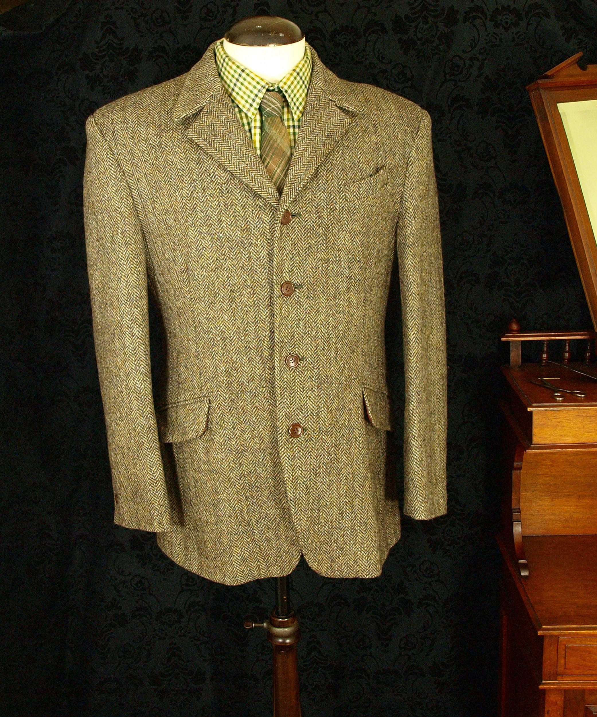 Rare 1940's Style Mens Vintage Harris Tweed Jacket Blazer JIGS42 44 ...