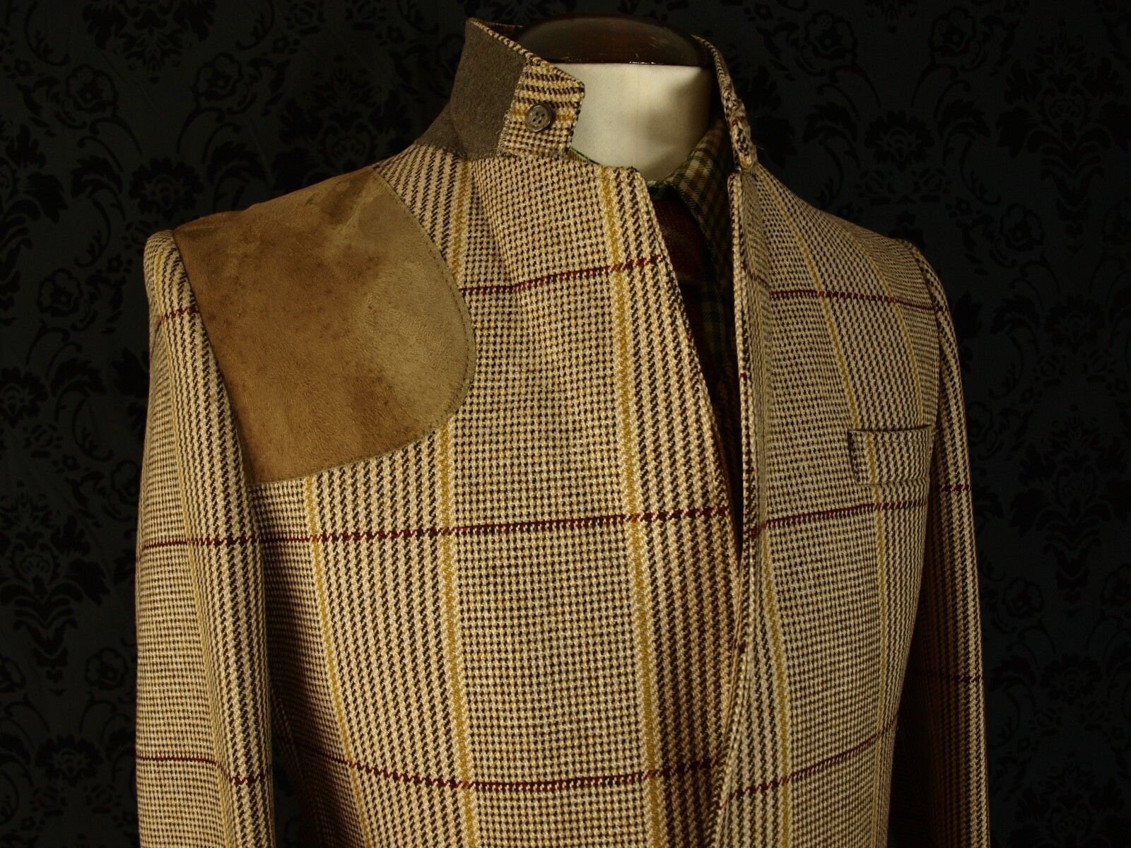 Mens Scotish Tweed Norfolk Shooting Hunting Jacket sz 40 med slim 42